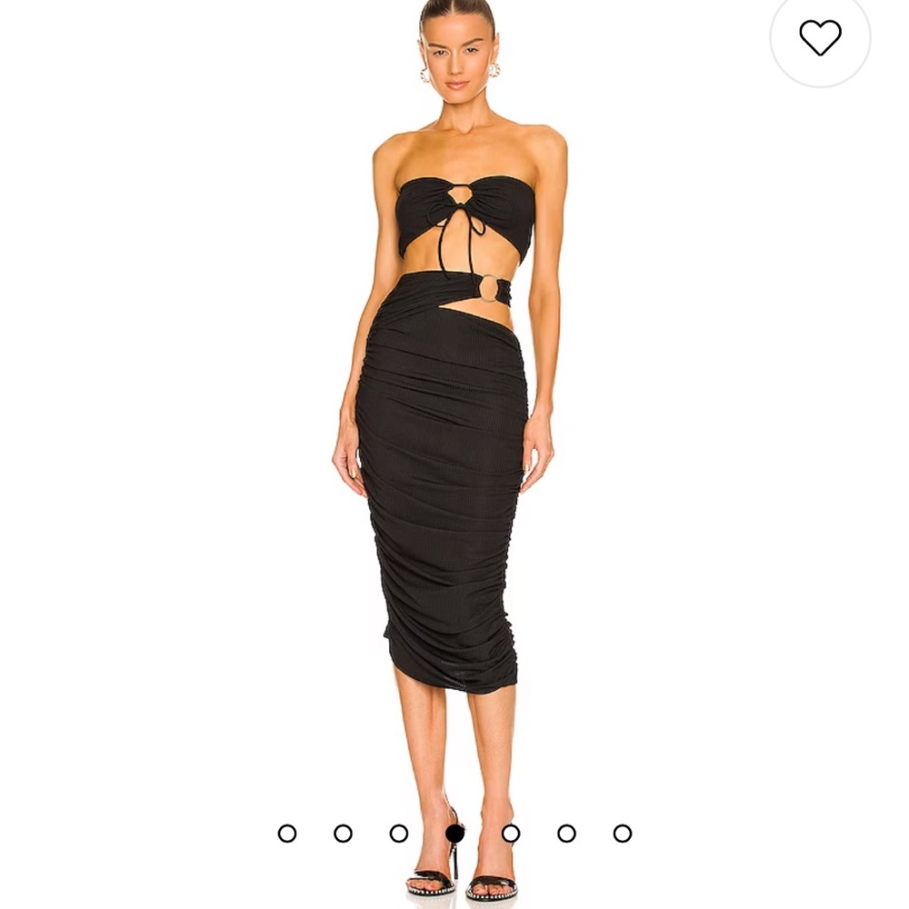 h:ours Black Cutout Bandeau Skirt Set